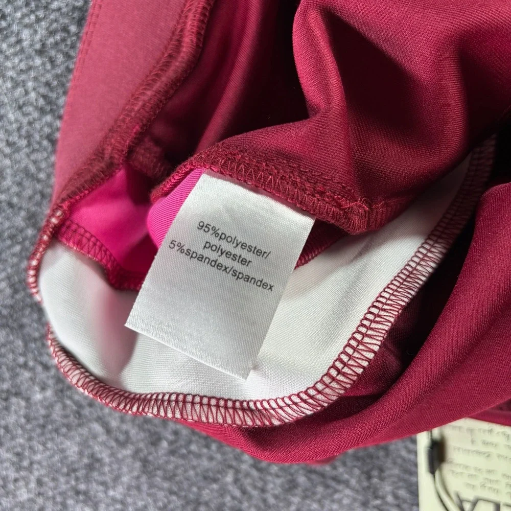 Pam & Gela Track Pants Womens Medium Burgundy Pink Stripe New Athleisure Joggers